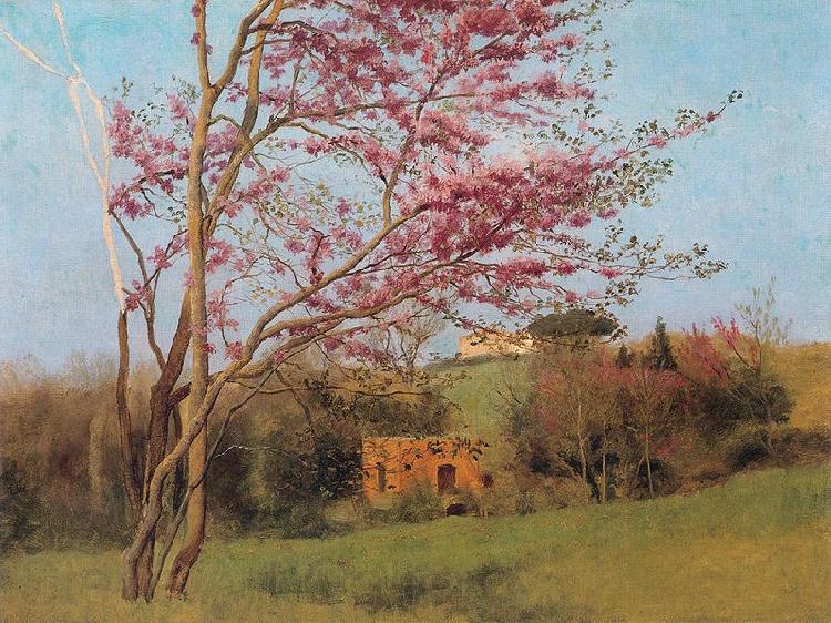 John William Godward Blossoming Red Almond Spain oil painting art